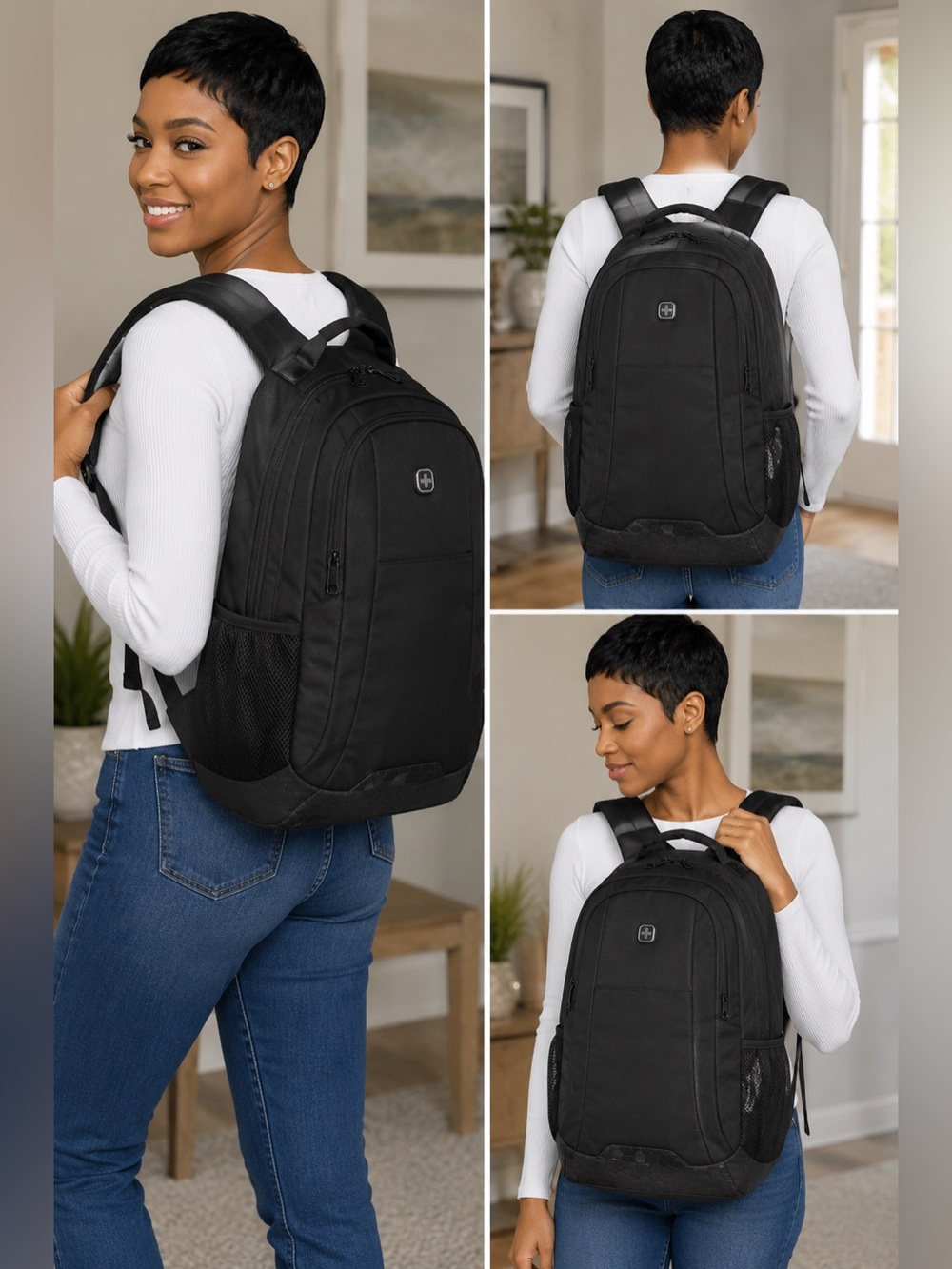 NWT SWISSGEAR Cecil 18” Laptop Backpack – Black Hex